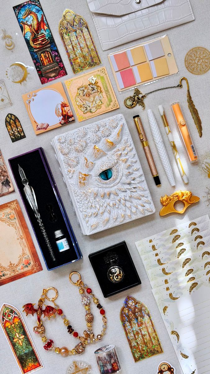 White & Gold Dragon Bookish Bundle